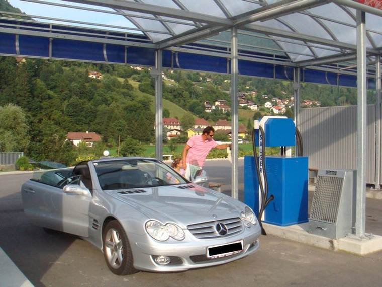 Überdachter Saugplatz